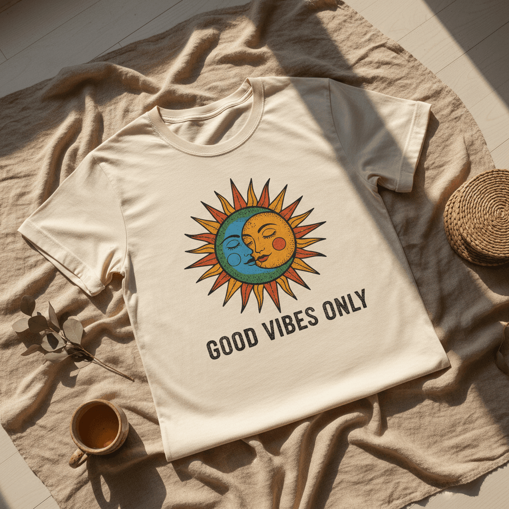 Custom printed t-shirt with vibrant design