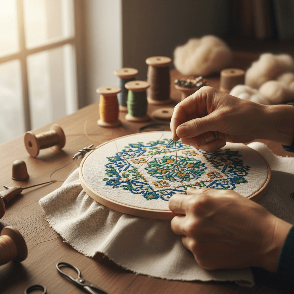 Embroidered sweatshirt detail