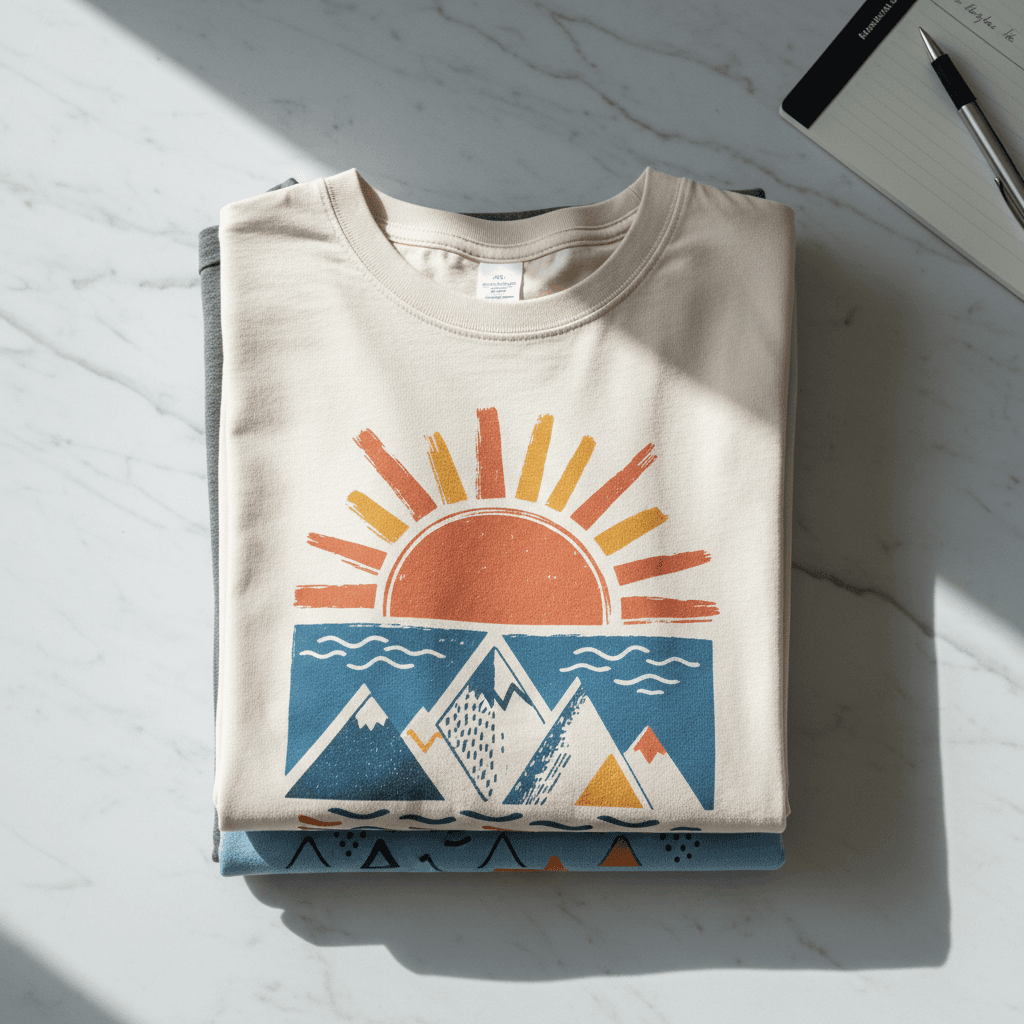 Range of custom apparel products on display