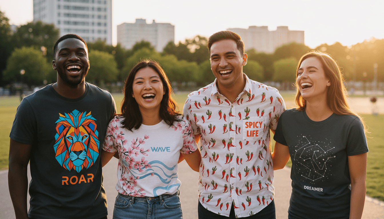 Group wearing custom PrintForge apparel