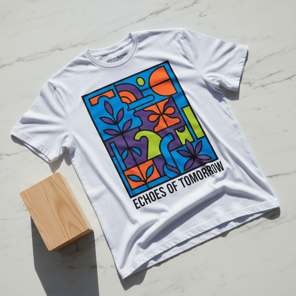 Custom printed t-shirt with geometric design